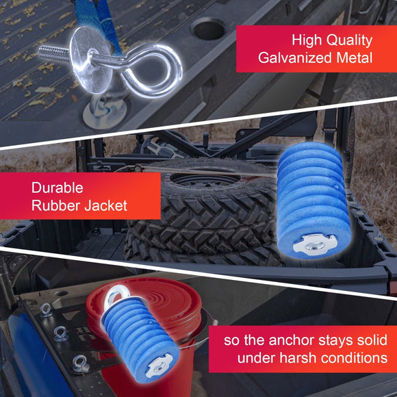 Polaris RANGER GENERAL 1000 Quick Plug Knob Tie Down Anchors Lock Ride Mount - WeiSen - ZT137 - A