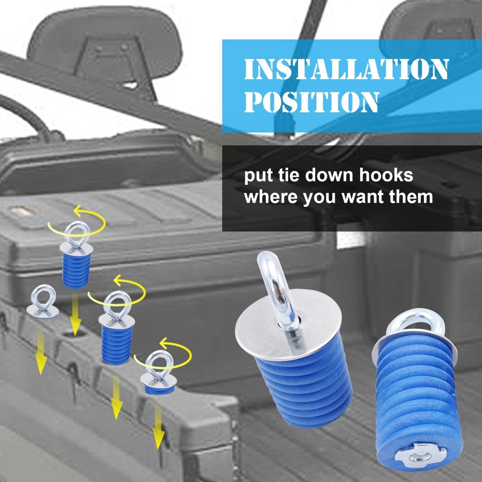 Polaris Ranger General 4 1000 Lock & Ride Knob Tie Down Anchors Kit - Weisen