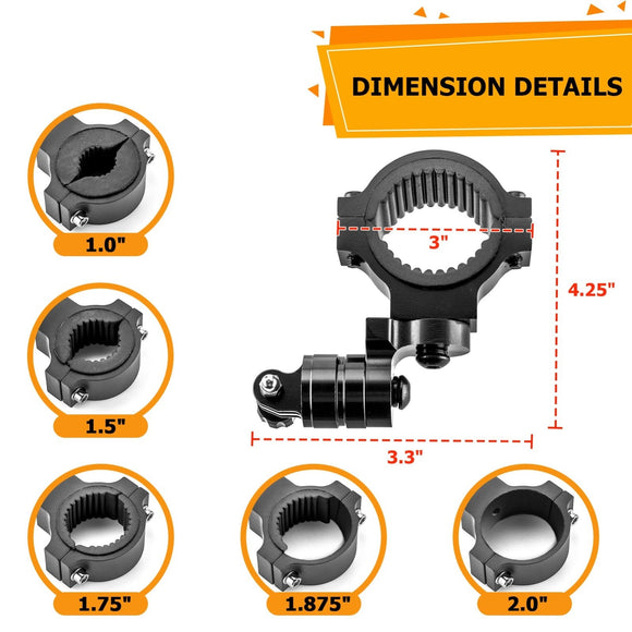 Polaris RZR Can - Am Honda Kawasaki Billet Aluminum Camera Holder Mount Bracket - WeiSen - 80120016