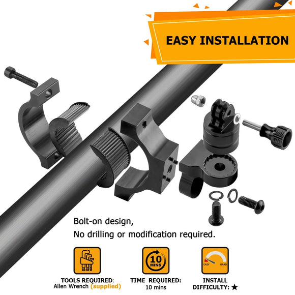 Polaris RZR Can - Am Honda Kawasaki Billet Aluminum Camera Holder Mount Bracket - WeiSen - 80120016