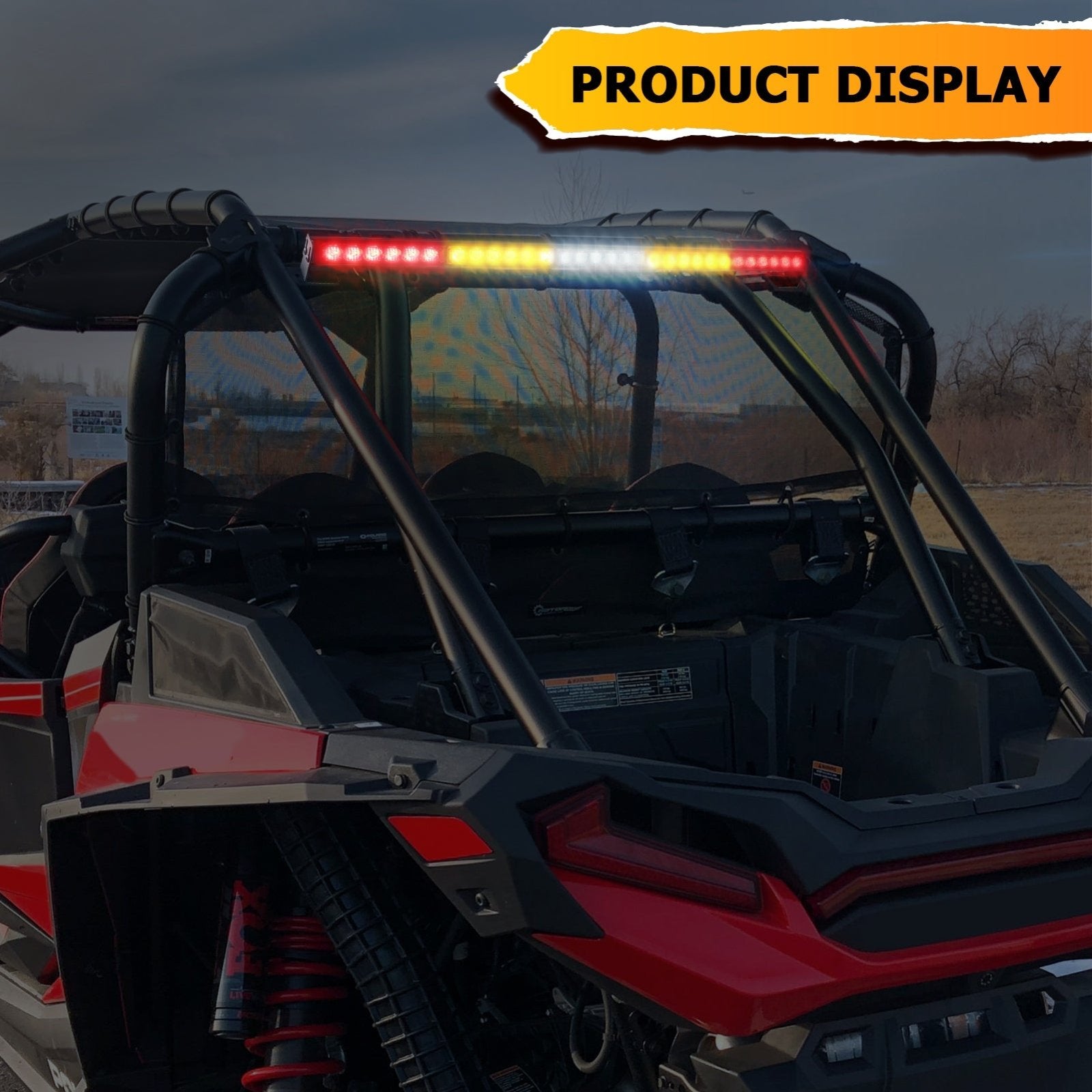 Polaris RZR Maverick X3 UTV ATV Multi-Function 30" Offroad LED Rear Chase Strobe Light Bar w/ Brake Reverse Turn Signal Light - Weisen