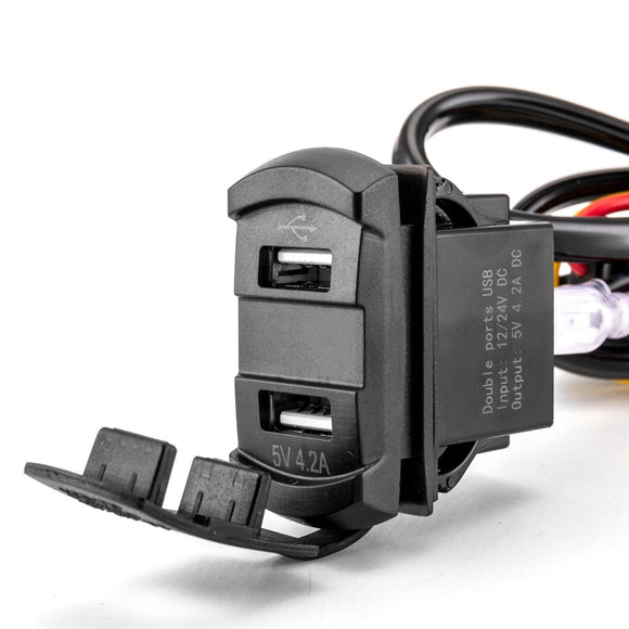 Polaris RZR PRO XP / PRO R USB Rocker Switch 12v Dual Charger Wire Harness w/ Pulse Power Bar Plug Connector - WeiSen - 80206023