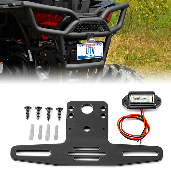 Polaris RZR Ranger General Can Am Maverick x3 Kawasaki UTV Universal LED License Plate Frame - WeiSen - 80203008