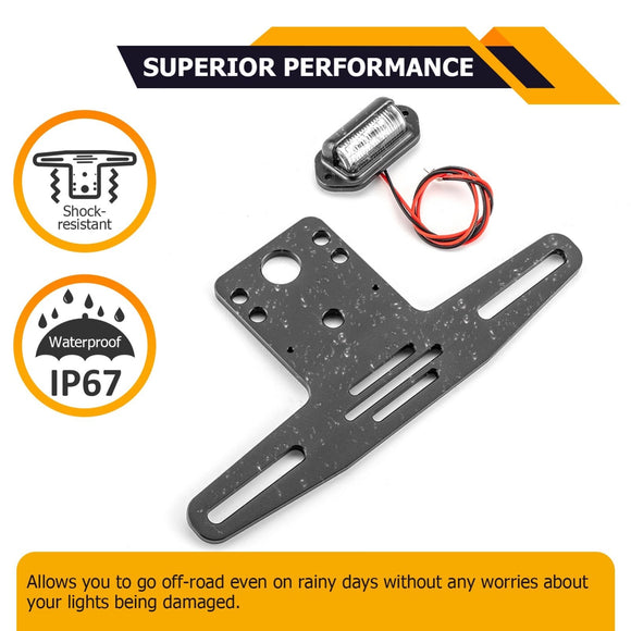 Polaris RZR Ranger General Can Am Maverick x3 Kawasaki UTV Universal LED License Plate Frame - WeiSen - 80203008