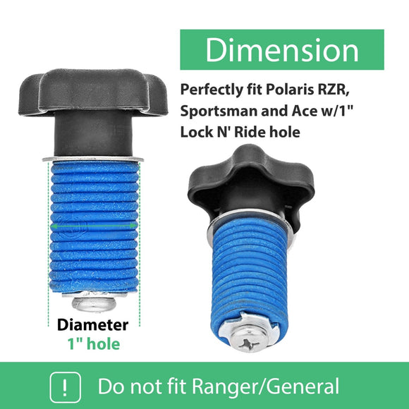Polaris RZR Sportsman Lock and Ride ATV 1" Cargo Hole Tie Down Anchor Knob Kit - WeiSen - ZT138 - B