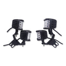 Polaris RZR XP 1000 900 800 A - Pillar 4Pcs 4" 60W LED Light Pods Bracket Wire Kit - WeiSen - ZT030+LED002*2+WI005 - A