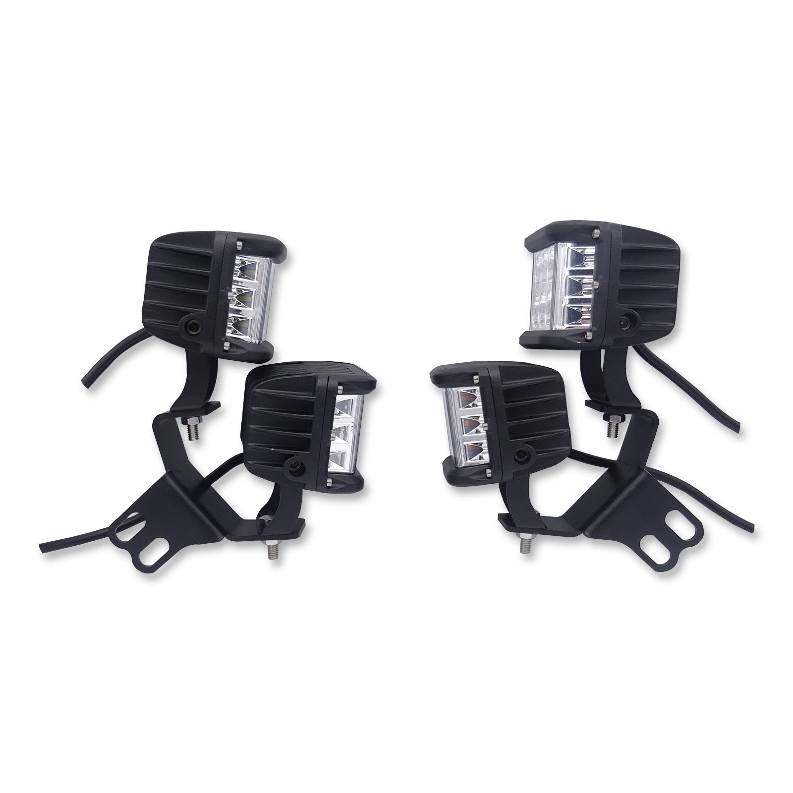 Polaris RZR XP 1000 900 800 A-Pillar 4Pcs 4" 60W LED Light Pods Bracket Wire Kit - Weisen