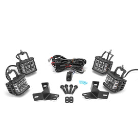 Polaris RZR XP 1000 900 800 A - Pillar 4Pcs 4" 60W LED Light Pods Bracket Wire Kit - WeiSen - ZT030+LED002*2+WI005 - A