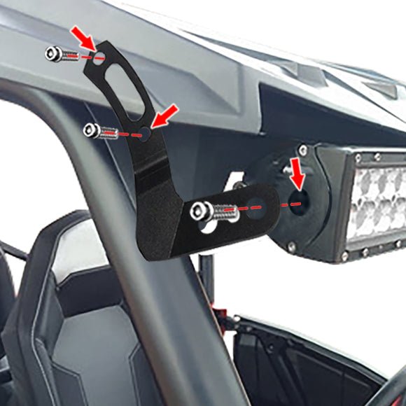 Polaris RZR XP 1000 900 Windshield Roof 30-32" LED Light Bar Bracket Mount - Weisen