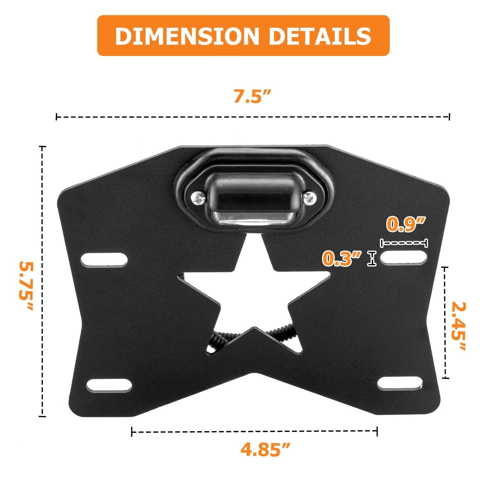 Polaris RZR XP 1000 Can Am Maverick X3 UTV Universal LED License Plate Frame - Weisen