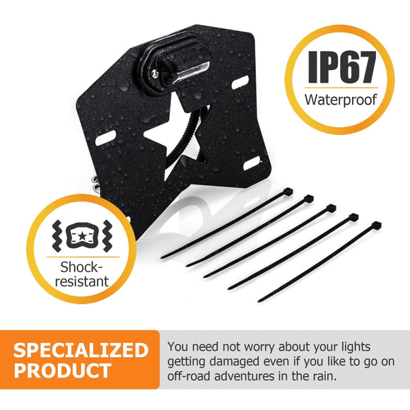 Polaris RZR XP 1000 Can Am Maverick X3 UTV Universal LED License Plate Frame - WeiSen - 80203006