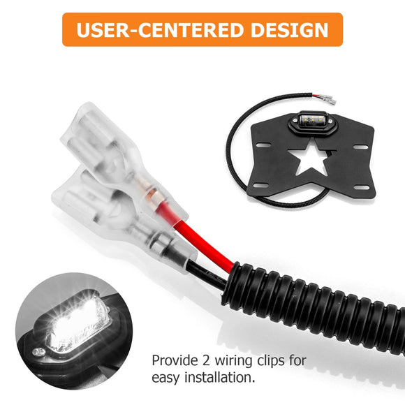 Polaris RZR XP 1000 Can Am Maverick X3 UTV Universal LED License Plate Frame - WeiSen - 80203006