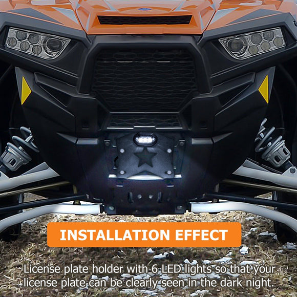 Polaris RZR XP 1000 Can Am Maverick X3 UTV Universal LED License Plate Frame - WeiSen - 80203006