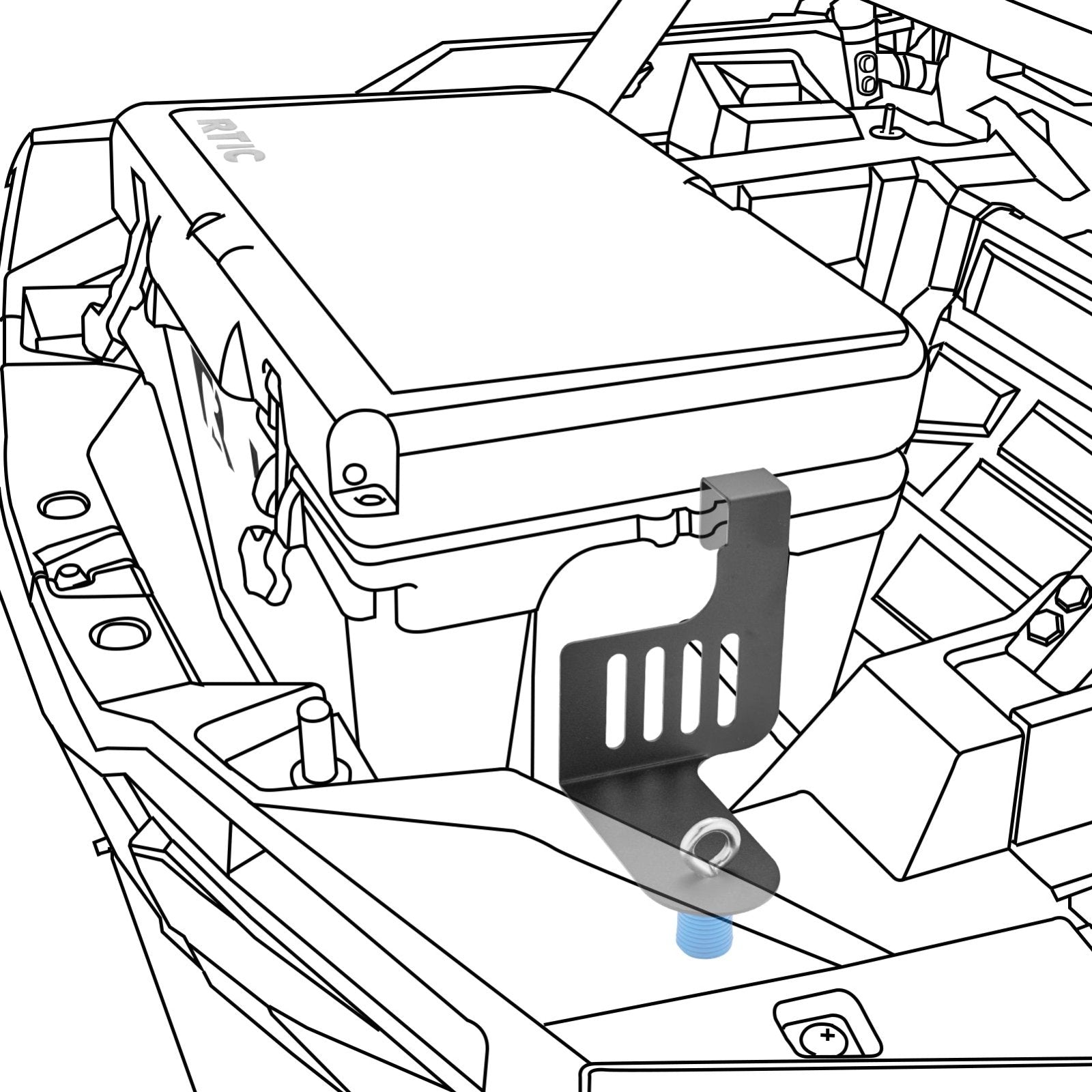 Polaris RZR XP Turbo 20 Quart RTIC Cooler Brackets Mount w/ 2 Tie Down Anchors - Weisen