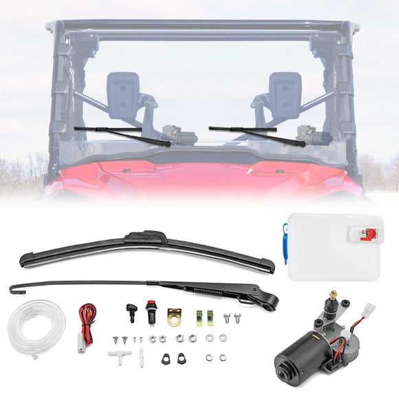 Polaris RZR/Ranger Can - Am Defender/Marverick 12V Electric Windshield Wiper Washer Pump Kit - WeiSen - 80309001