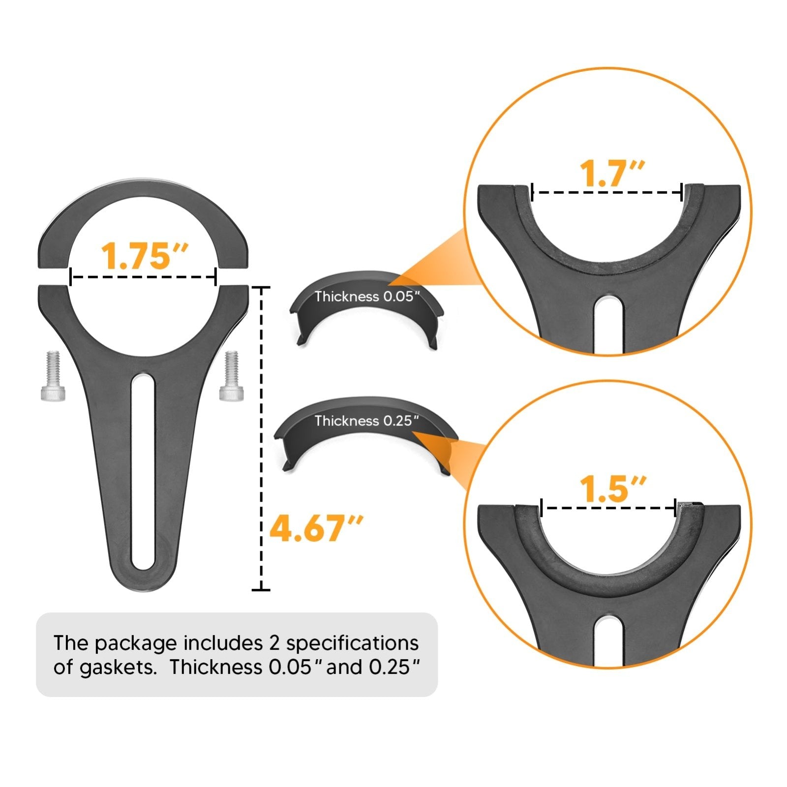 Polaris | Yamaha | John Deere Gator | Arctic Cat Center Rear View Mirrors Roll Bar Clamp 1.5" - Weisen