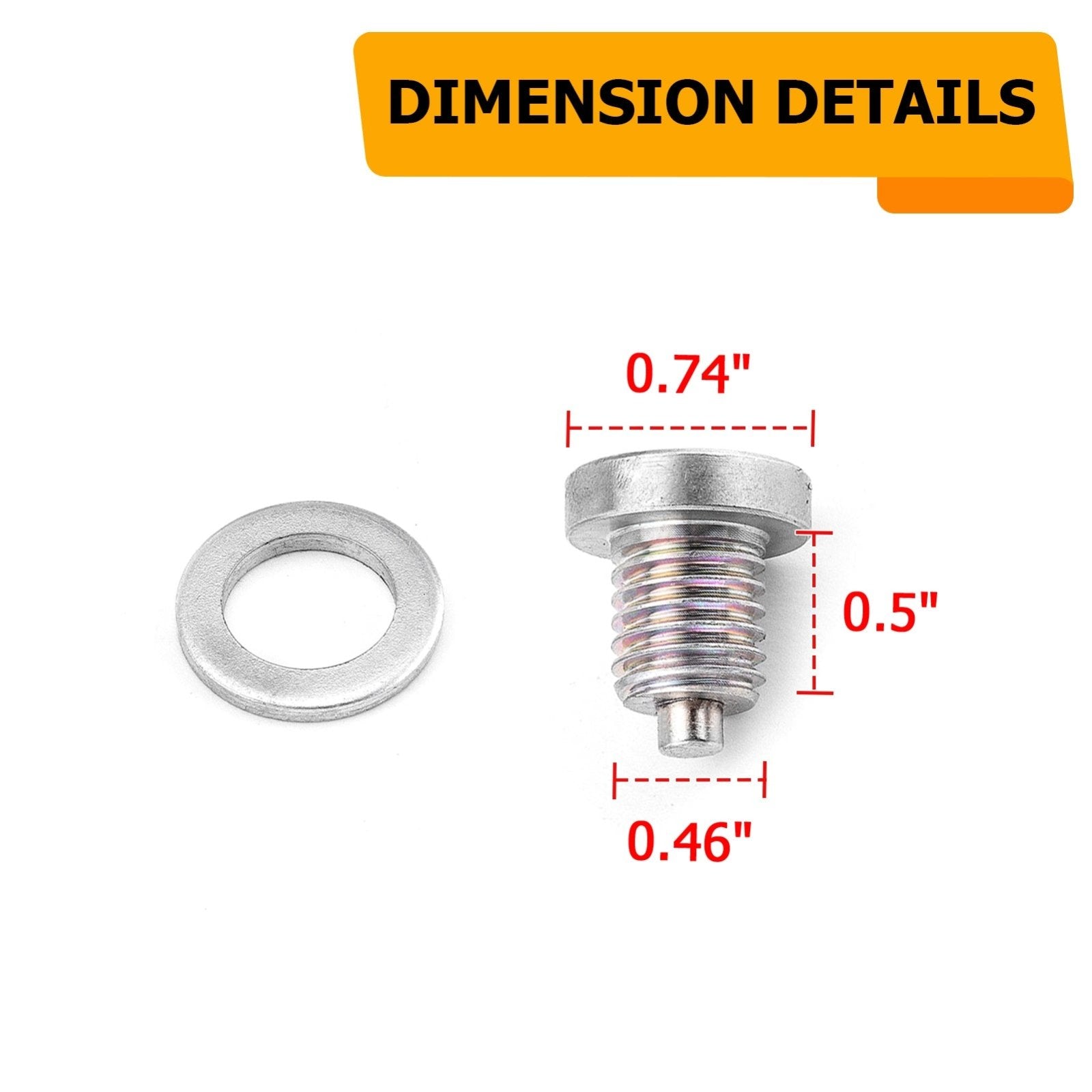 Solid Steel M12 x 1.75 Transmission Drain Plug w/ Neodymium Magnet for most GMC Chevrolet Buick Cadillac - Weisen