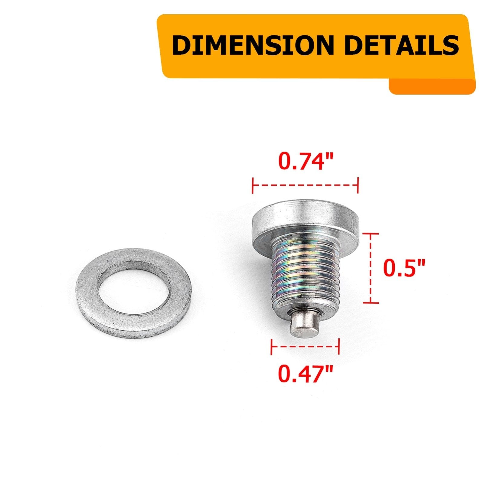 Solid Steel M12x1.25 Magnetic Engine Oil Drain Plug for Most Toyota Lexus Chevrolet Nissan - Weisen