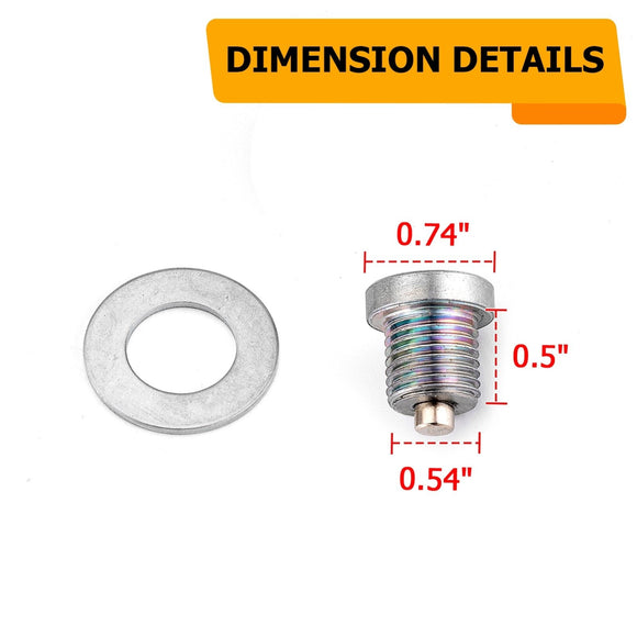 Solid Steel M14 x 1.5 Magnetic Engine Oil Transmission Drain Plug for Most Ford Hyundai KIA - WeiSen - 70311006