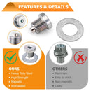 Solid Steel Magnetic Engine Oil Drain Plug M14 X 1.25mm for Arctic Cat 400 550 650 700 - WeiSen - 70311007