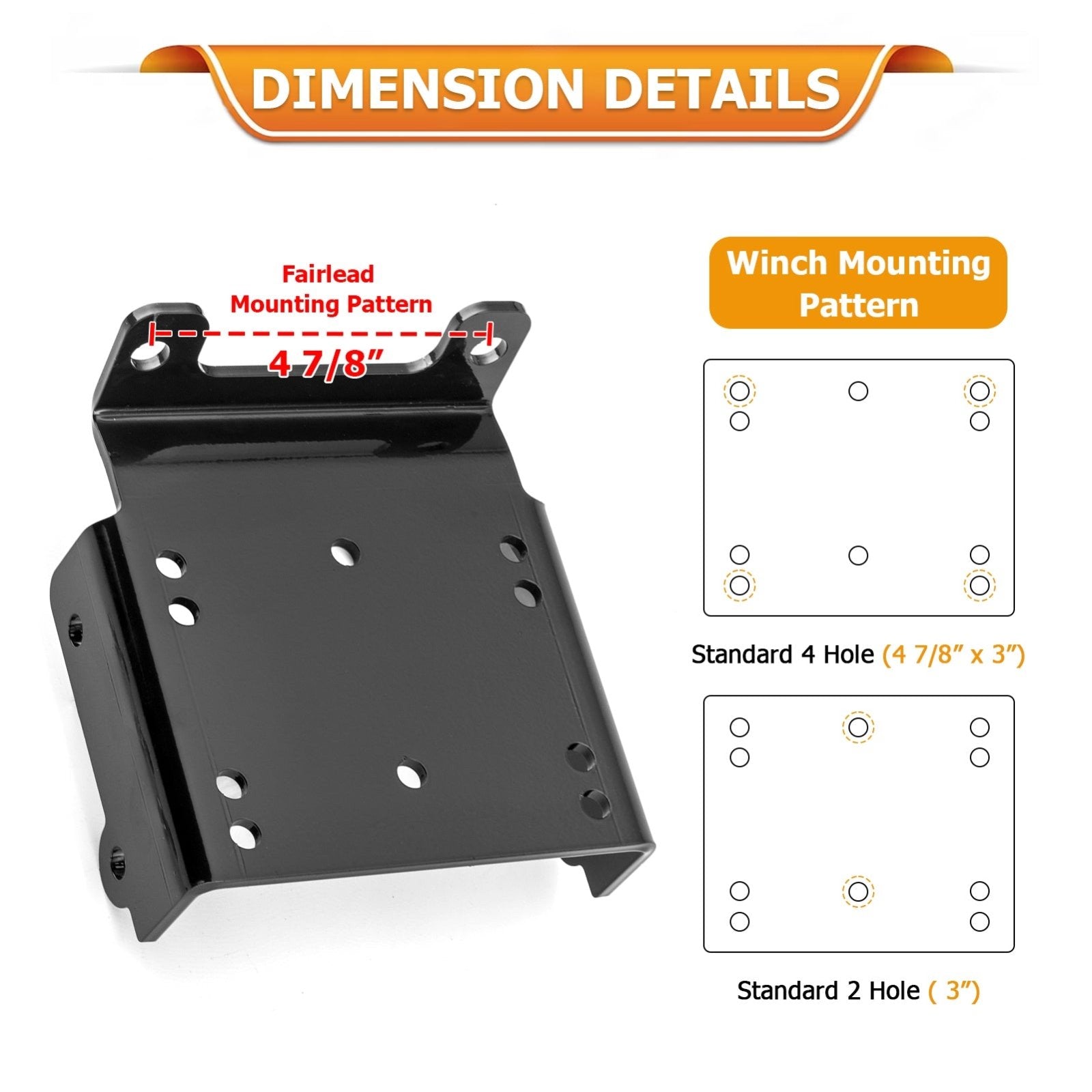 Suzuki King Quad 450/500/700/750 Heavy Duty Steel ATV Winch Mounting Bracket - Weisen