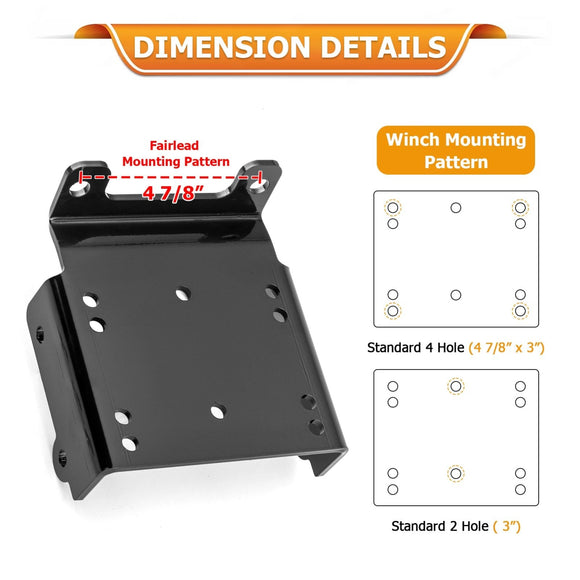 Suzuki King Quad 450/500/700/750 Heavy Duty Steel ATV Winch Mounting Bracket - WeiSen - 80106025