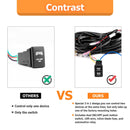 Toyota 3 - Lead 10ft Wiring Harness Kit with Dual LED Light Bar Spot Light Switch Small Style 1.52″x 0.82″(33mm x 22mm) - WeiSen - 70203018