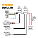Toyota 3 - Lead 10ft Wiring Harness Kit with Dual LED Light Bar Spot Light Switch Small Style 1.52″x 0.82″(33mm x 22mm) - WeiSen - 70203018