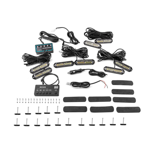 8PCS Universal 12LEDs Emergency Warning Hazard Flash Strobe Light Kit - WeiSen - 70207001