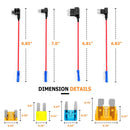 Trucks SUVs Boats Universal 12Pcs 4 Types 12V Add - a - Circuit Adapter and Fuse Kit - WeiSen - 70220005