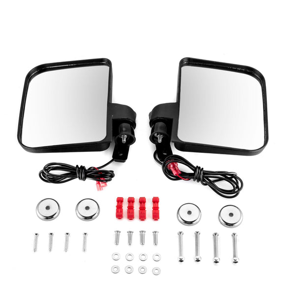 Universal 2 - Magnetic No Drill Side Mirrors w/ Turn Signal Fits Mowers/ Golf Carts/ Bobcat - WeiSen - 60201003