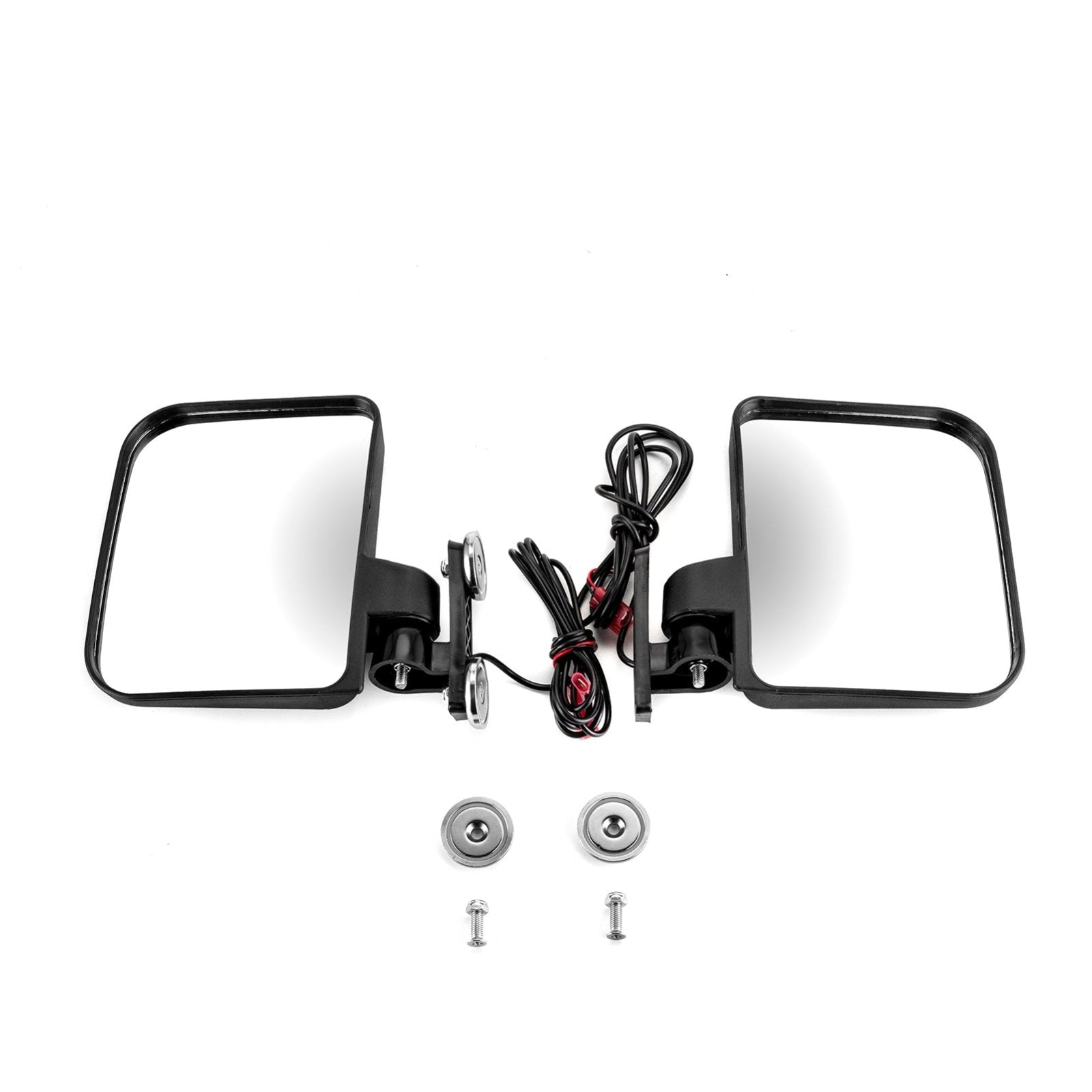 Universal 2-Magnetic No Drill Side Mirrors w/ Turn Signal Fits Mowers/ Golf Carts/ Bobcat - Weisen