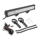 Universal 20"/32" LED Light Bar 1" - 2" Round Tube Mount Bracket for Ford Toyota Chevy UTV - Weisen - ZT020 - A+LED011+WI001 - A