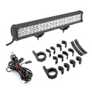 Universal 20"/32" LED Light Bar 1" - 2" Round Tube Mount Bracket for Ford Toyota Chevy UTV - Weisen - ZT027 - A+LED011+WI001 - A