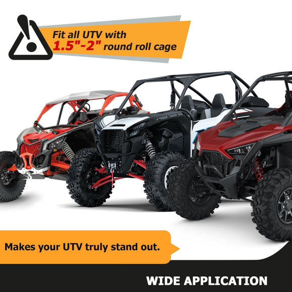 Universal All 1.5" - 2" Round Roll Cage UTV Rear Side Racing Mirrors - WeiSen - 80301032