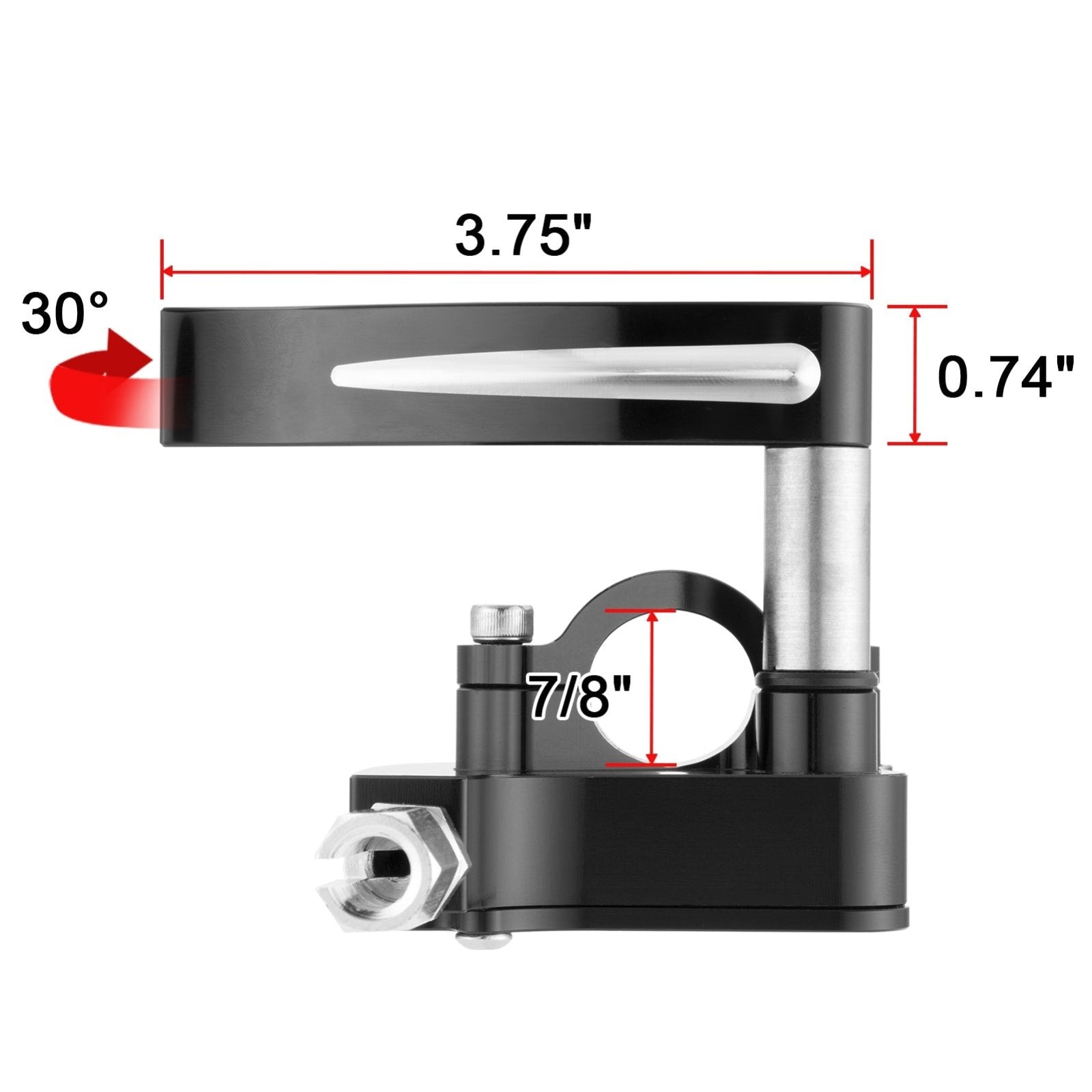 Universal ATV 7/8" 22mm Anodized Black Billet Throttle Thumb Assembly - Weisen