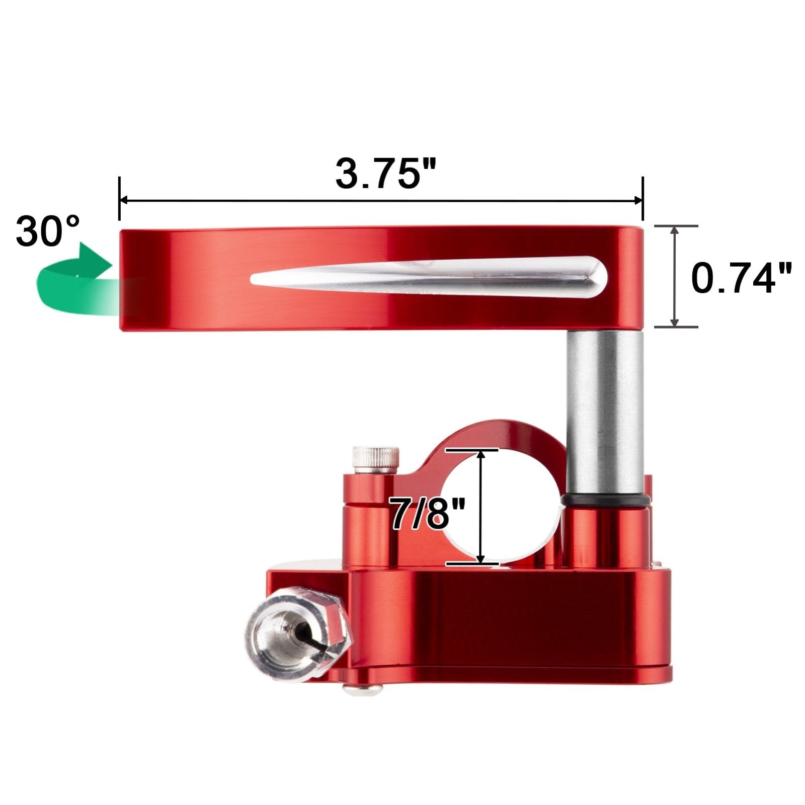 Universal ATV 7/8" 22mm Anodized Red Billet Throttle Thumb Assembly - Weisen