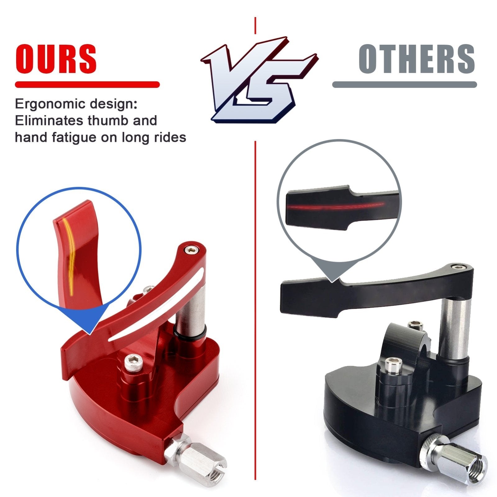 Universal ATV 7/8" 22mm Anodized Red Billet Throttle Thumb Assembly - Weisen