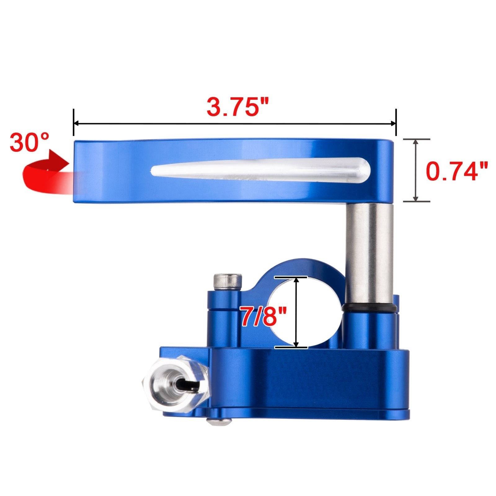 Universal ATV 7/8" 22mm CNC Billet Aluminum Anodized Blue Throttle Thumb Assembly - Weisen