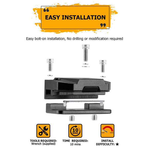 Universal Hood LED Work Light Pods Mount Brackets Clamp | CNC Aluminum No Drilling - WeiSen - 70104039