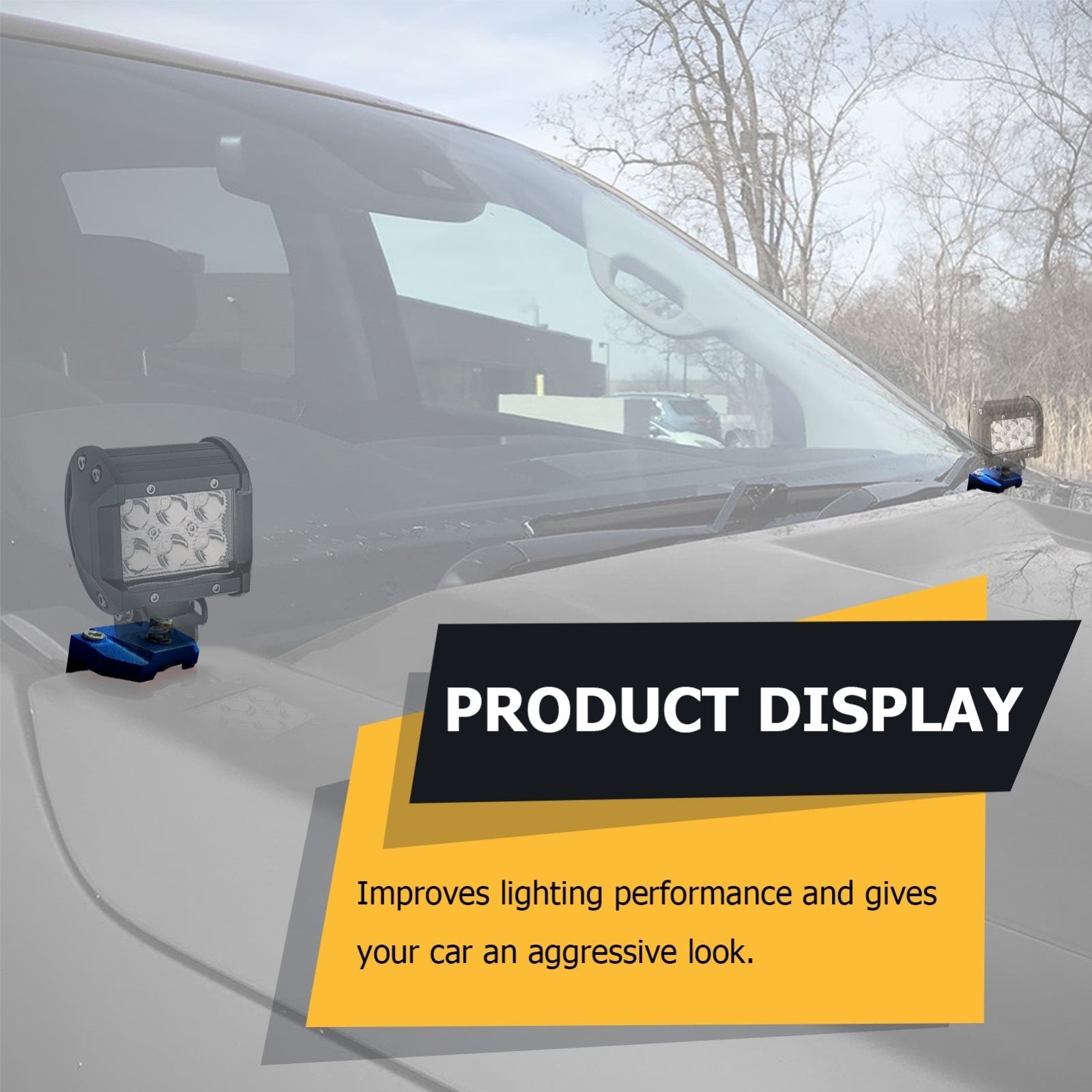 Universal Hood LED Work Light Pods Mount Brackets Clamp Fit Truck SUV ...