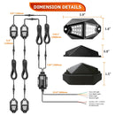 Universal RGB LED Rock Lights for Offroad UTV ATV SUV Golf Cart | Plug&Play | 366 Modes | Remote & APP Control - WeiSen - 80209002