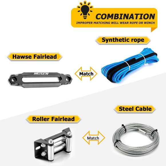 Universal Truck Pickup SUV Fury Series 6061 Aluminum 10" Hawse Fairlead for 8000 - 15000 LBS Winches - WeiSen - 80310021