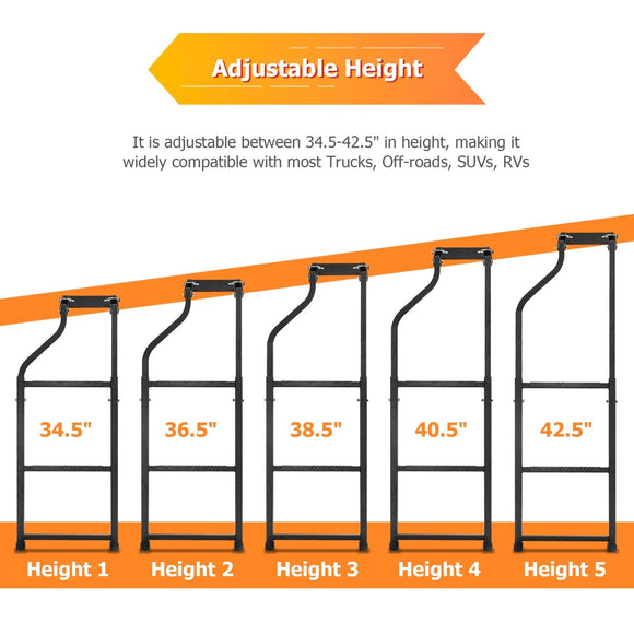 Universal Trucks Tailgate Ladder Heavy Duty Steel Foldable Height Adjustable - WeiSen - 70303024
