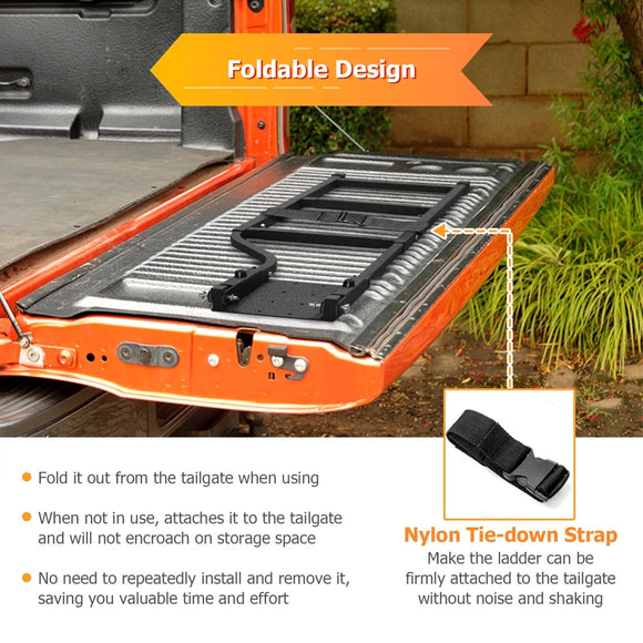 Universal Trucks Tailgate Ladder Heavy Duty Steel Foldable Height Adjustable - WeiSen - 70303024