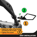 Universal UTV 1.5" - 2" Round Roll Cage Rear Side Racing Mirrors w/ Turn Signal - WeiSen - 80301034