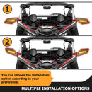 Universal UTV 1.5" - 2" Round Roll Cage Rear Side Racing Mirrors w/ Turn Signal - WeiSen - 80301034