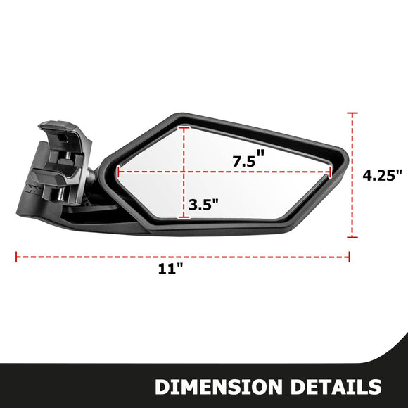 Universal UTV 1.5" - 2" Round Roll Cage Rear Side Racing Mirrors w/ Turn Signal - WeiSen - 80301034