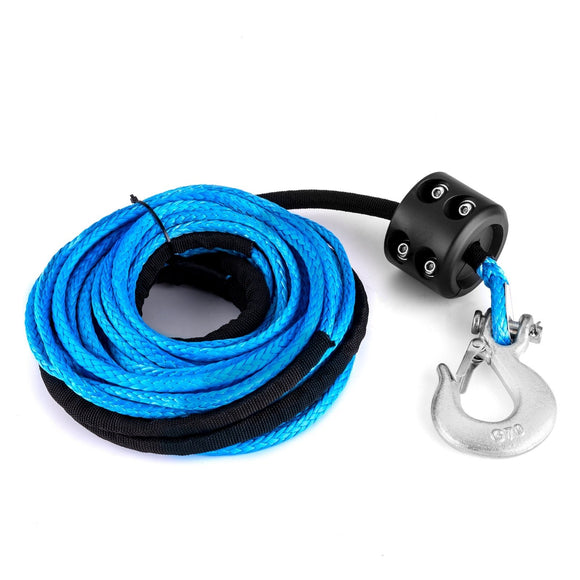 UTV ATV 3/16" x 50' Synthetic Winch Rope w/ Clevis Slip Hook Cable Stopper Kit for 7000LBs - WeiSen - 80310008+80310012+80310013