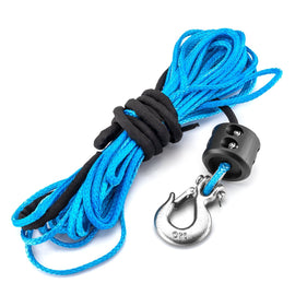 UTV ATV 3/16" x 50' Synthetic Winch Rope w/ Clevis Slip Hook Cable Stopper Kit for 7000LBs - WeiSen - 80310008+80310012+80310013
